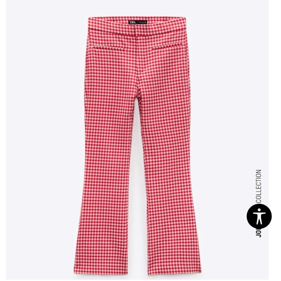 Zara Pants - NWT Zara Gingham Mini Flare Pants